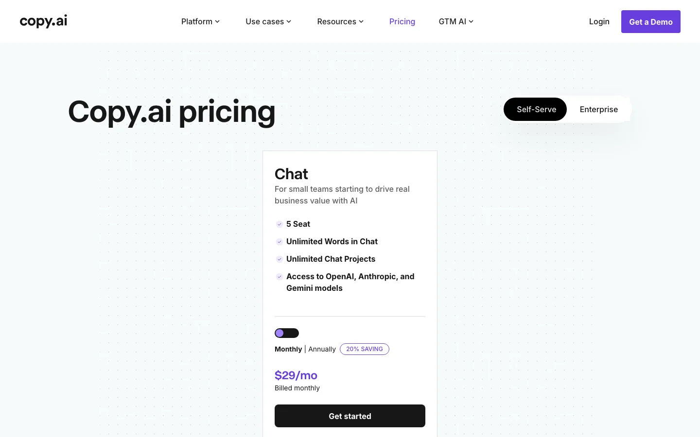 Copy.ai pricing plans