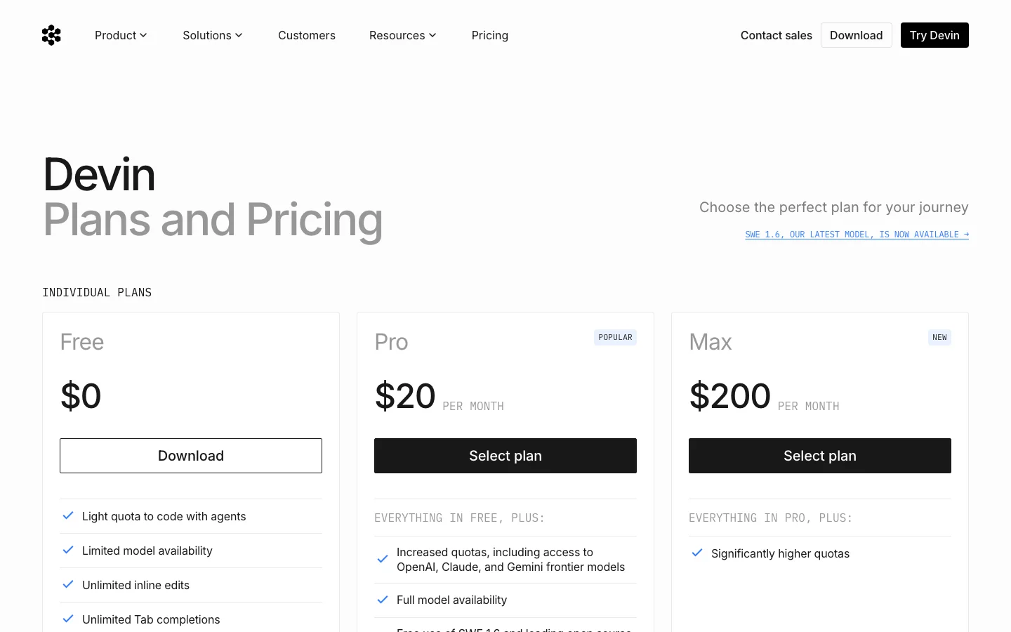 Devin Desktop (formerly Windsurf) Pricing Plans