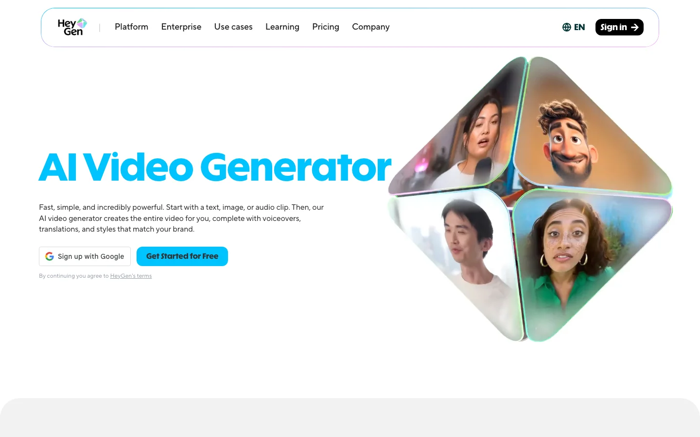 HeyGen - AI tool interface screenshot